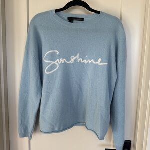 360 Cashmere Light Blue Crew Neck Sweater